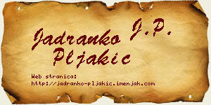 Jadranko Pljakić vizit kartica